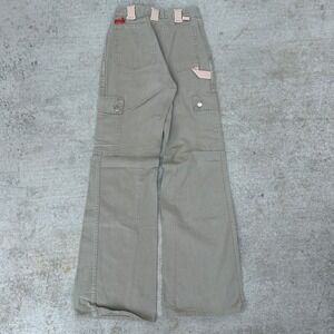 Vintage 70s Cargo Pants Military Canvas Flare Wide Leg Talon Zip True Vintage